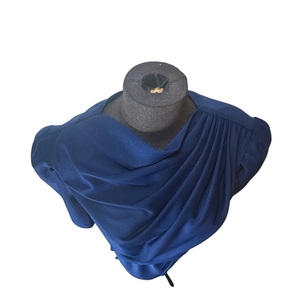 Conti-Lee New York Matching Two Piece Top And Skirt Navy Blue Vintage Sheer XL - Picture 5 of 16